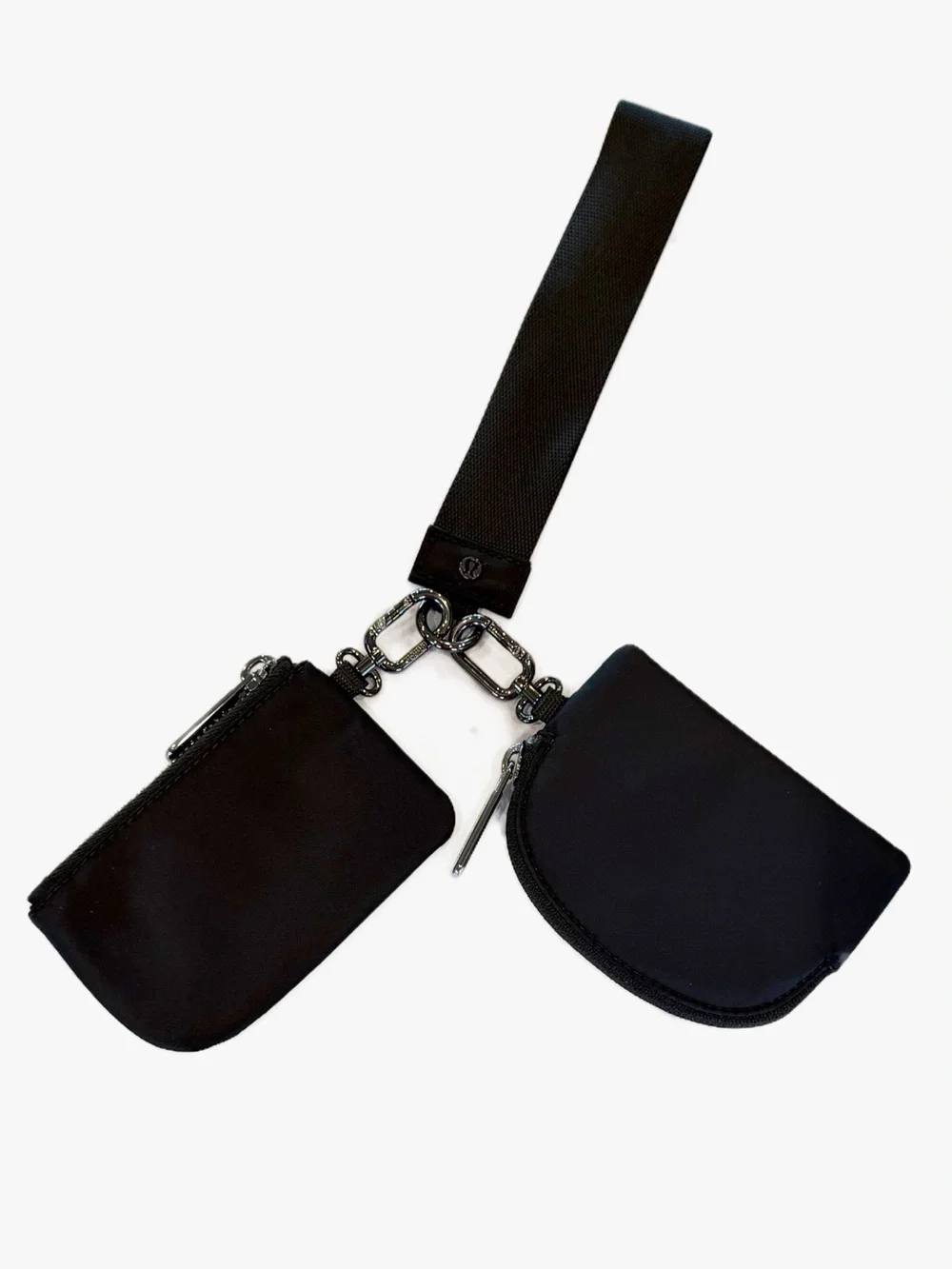 Lululemon Dual Pouch Wristlet Black Gunmetal